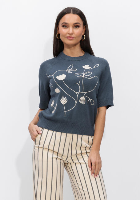 Blauwe OBJECT Trui OBJLANEY RUBIN SS PULLOVER - large