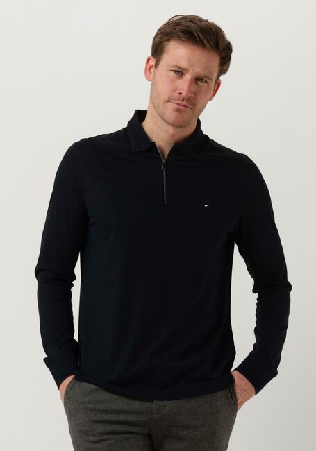 Donkerblauwe TOMMY HILFIGER Trui ZIP DRESS CASUAL SLIM LS POLO - large