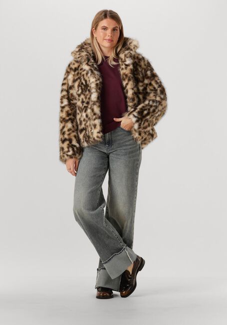 Beige CATWALK JUNKIE Faux fur jas LEOPARD FUR JACKET - large