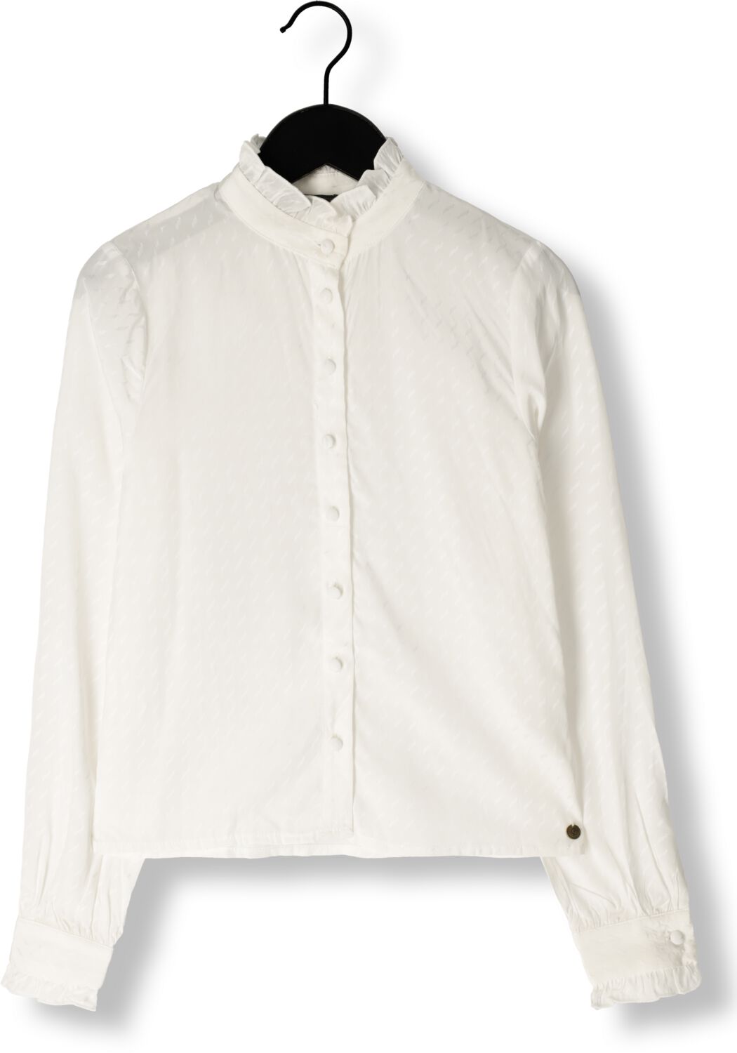 Frankie&Liberty blouse Kim met textuur wit Meisjes Rayon Opstaande kraag 140