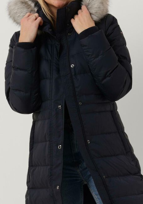 Donkerblauwe TOMMY HILFIGER Gewatteerde DOWN COAT FUR Omoda