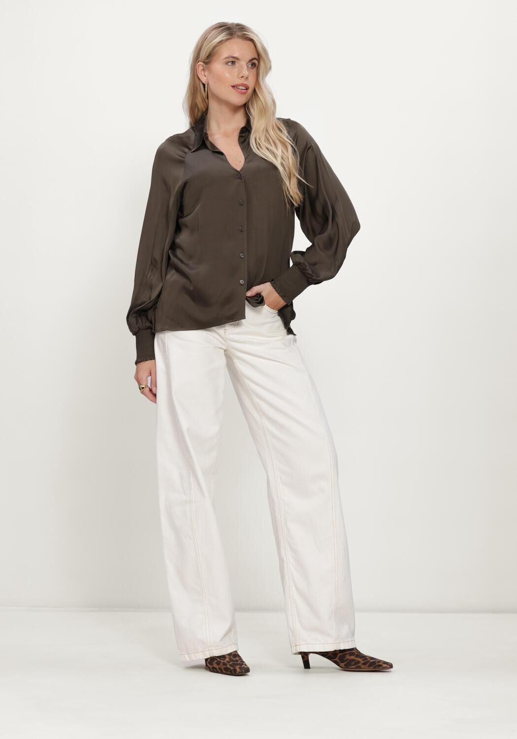 IBANA Dames Blouses Tyna Donkergroen