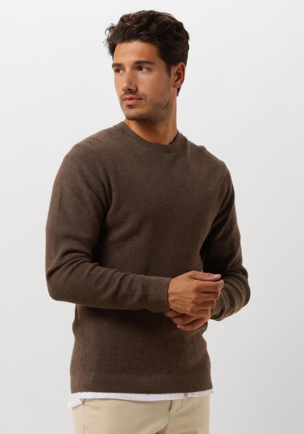 Matinique Bruine Trendy Trui & Vest Brown Heren