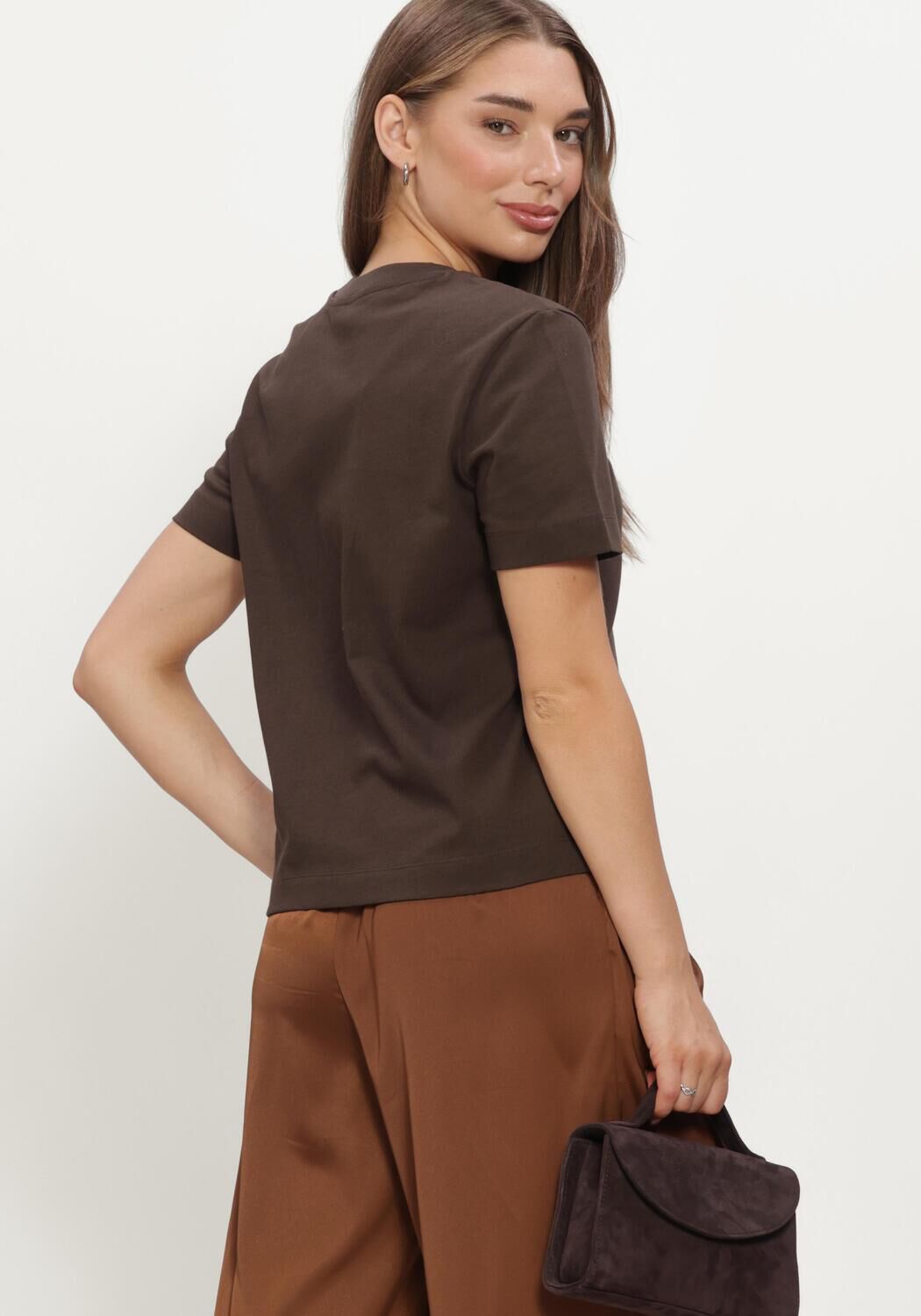 Bruine SELECTED WOMEN T-shirt SLFESSENTIAL SS BOXY TEE - large