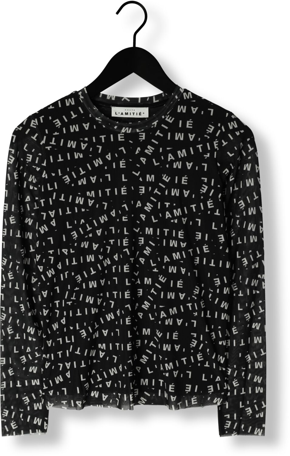 HAUTE L'AMITIÉ Dames Tops & T-shirts L'amitie Mesh Ls O-neck Zwart