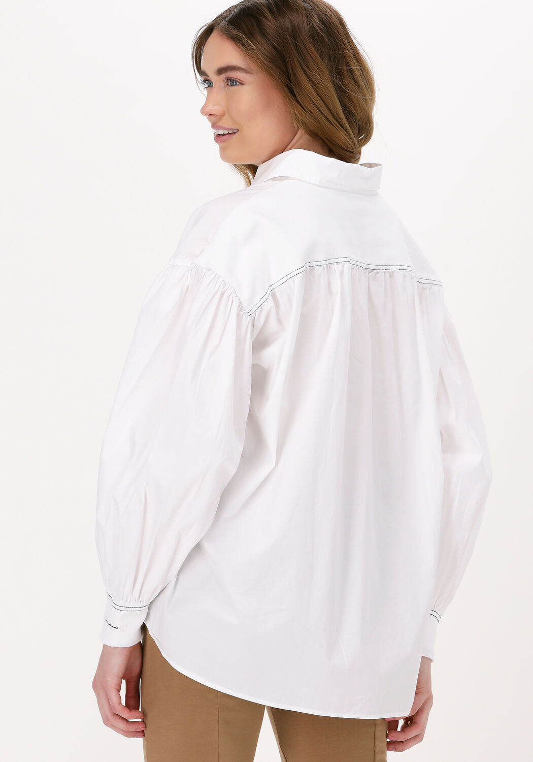 Wit oversized hemd dames sales