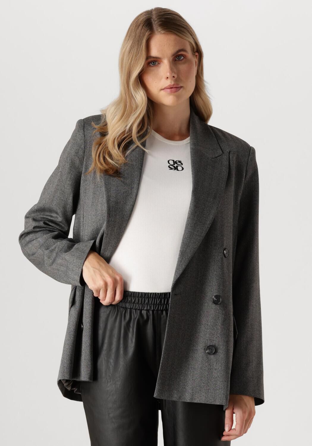 DANTE6 Dames Blazers Ceto Herringbone Blazer Grijs
