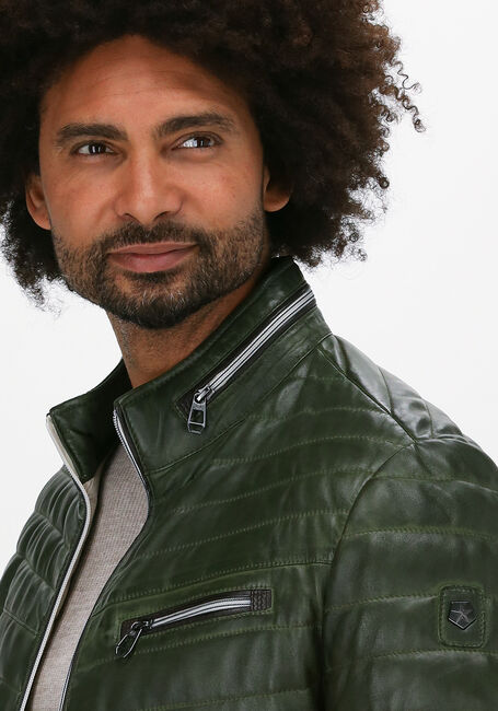 Groene MILESTONE Leren jas DAMIANO - large