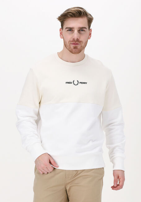 Witte FRED PERRY Sweater COLOURBLOCK SWEATSHIRT - large
