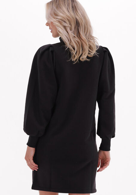 Zwarte SCOTCH & SODA Mini jurk ZIPPED NECK SWEAT DRESS WITH PUFFED SLEEVES - large