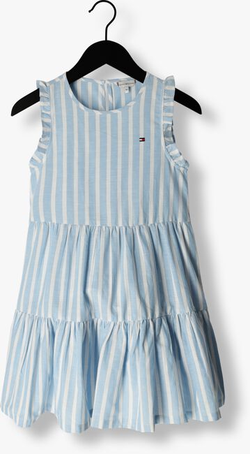 Lichtblauwe TOMMY HILFIGER Midi jurk STRIPED HEMP DRESS SLVSS | Omoda