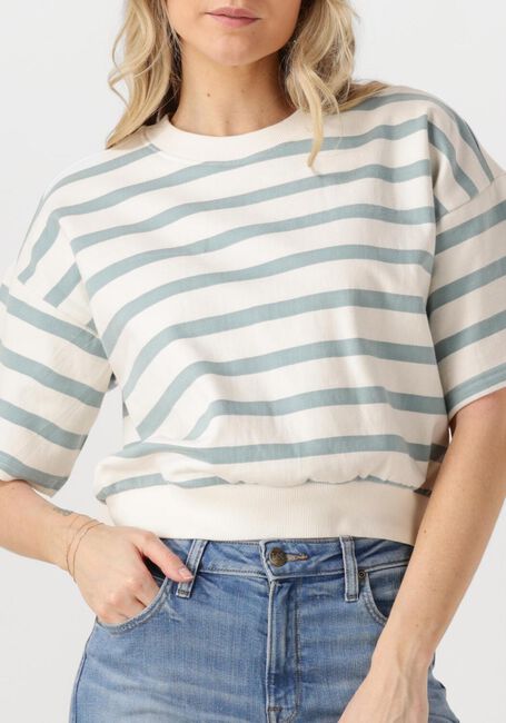 Lichtblauwe MINUS Trui ESTELLA SHORT SLEEVE SWEAT - large