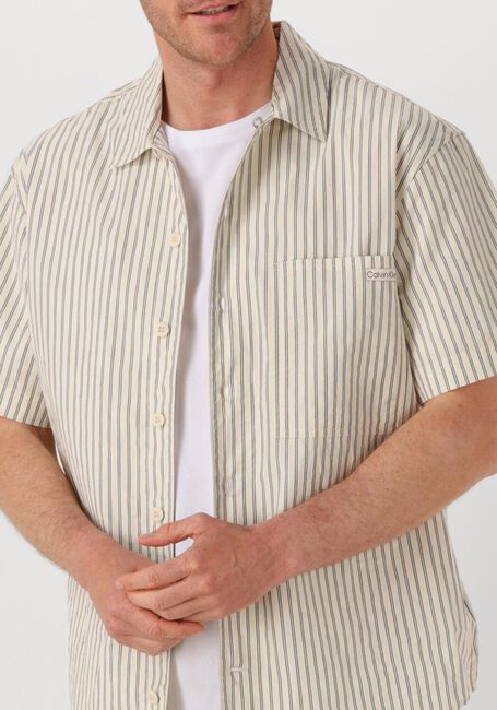 Beige CALVIN KLEIN Klassiek overhemd COTTON POPLIN S/S SHIRT - large