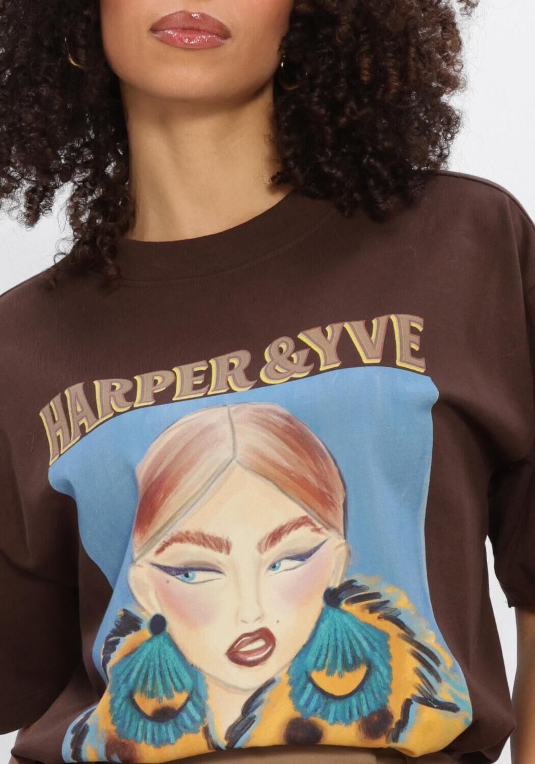 Bruine HARPER & YVE T-shirt MOODY-SS - large