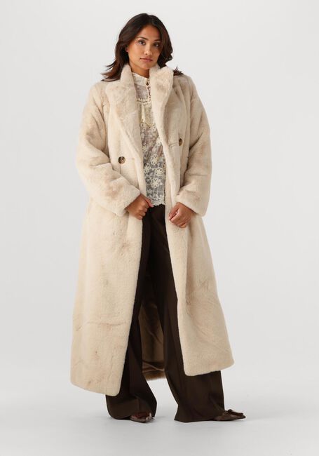 Ecru IBANA Faux fur jas CAMILLE - large