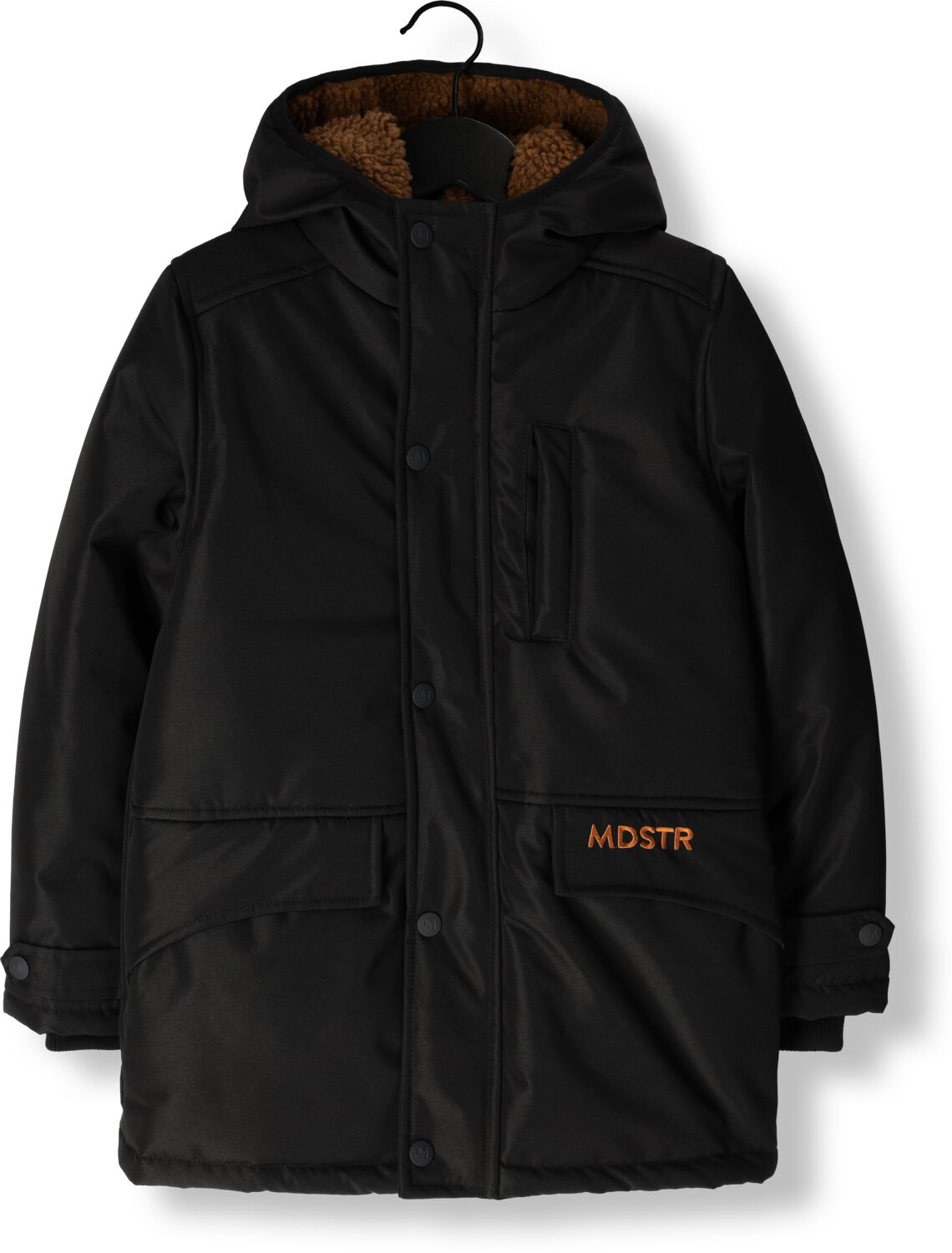 Moodstreet gewatteerde winterjas Jason zwart Jongens Polyester Capuchon 122 128