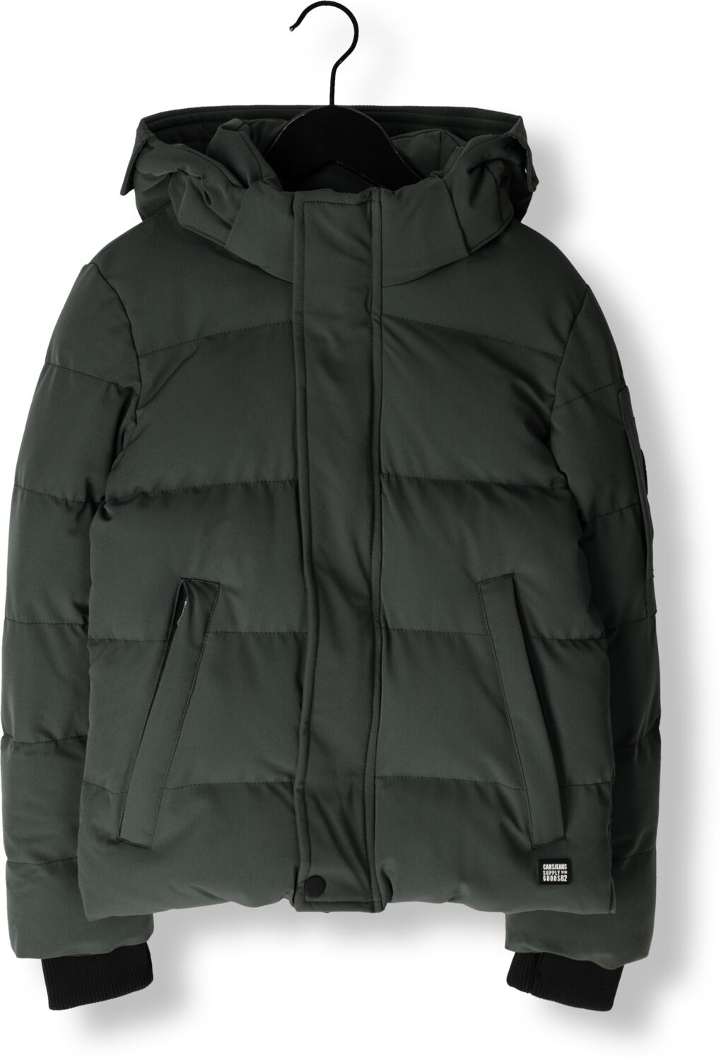 Cars gewatteerde winterjas BRONX groengrijs Jongens Nylon Capuchon Effen 164