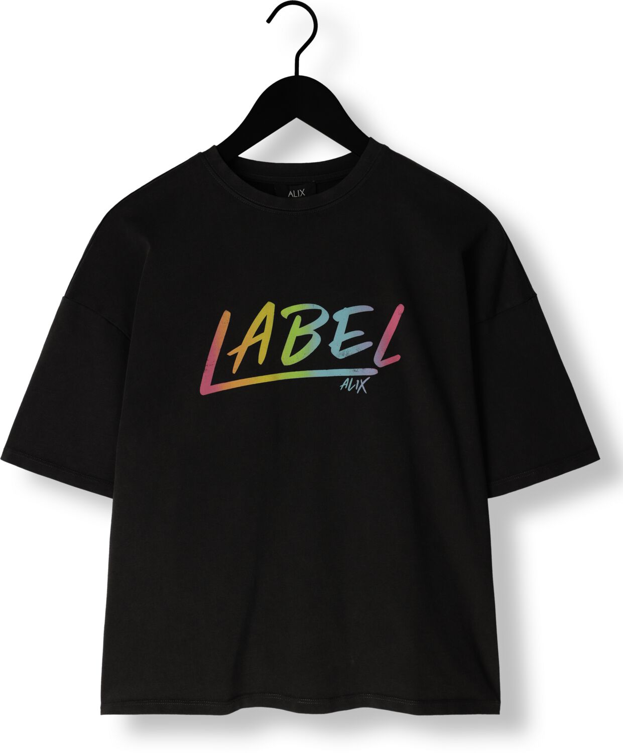 ALIX THE LABEL Dames Tops & T-shirts Ladies Knitted Washed Label T-shirt Grijs