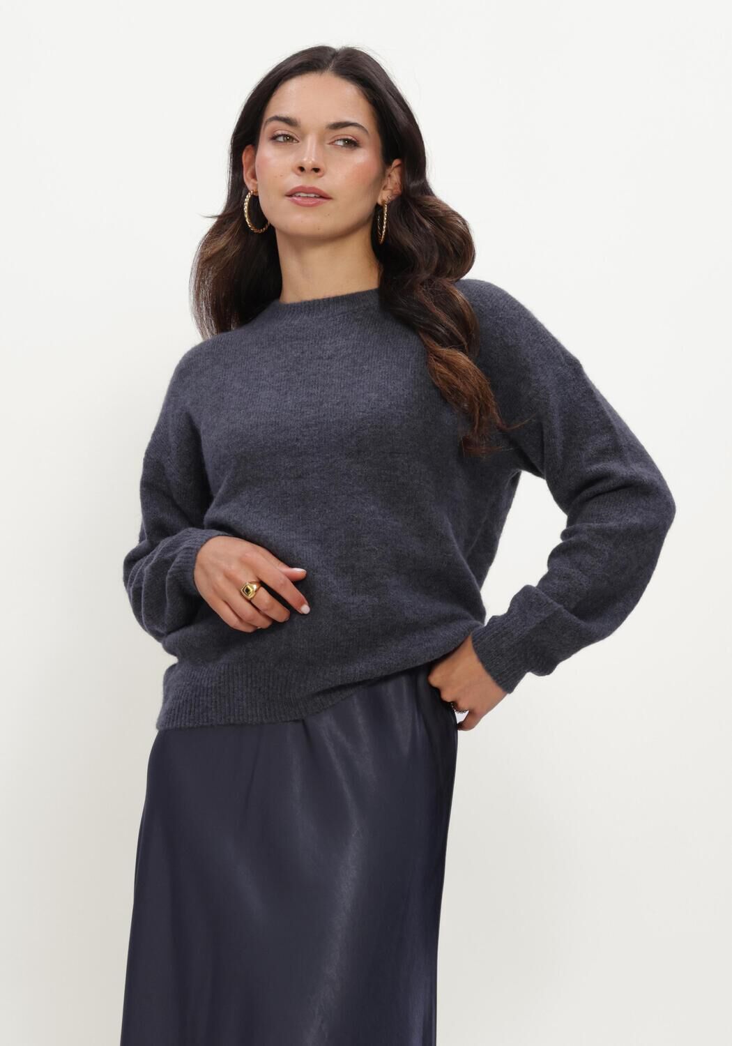 Donkergrijze MSCH COPENHAGEN Trui MSCHFESTINA HOPE PULLOVER - large