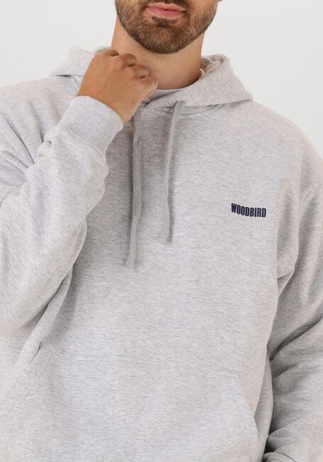 Grijze WOODBIRD Sweater PAX HOME HOODIE - large