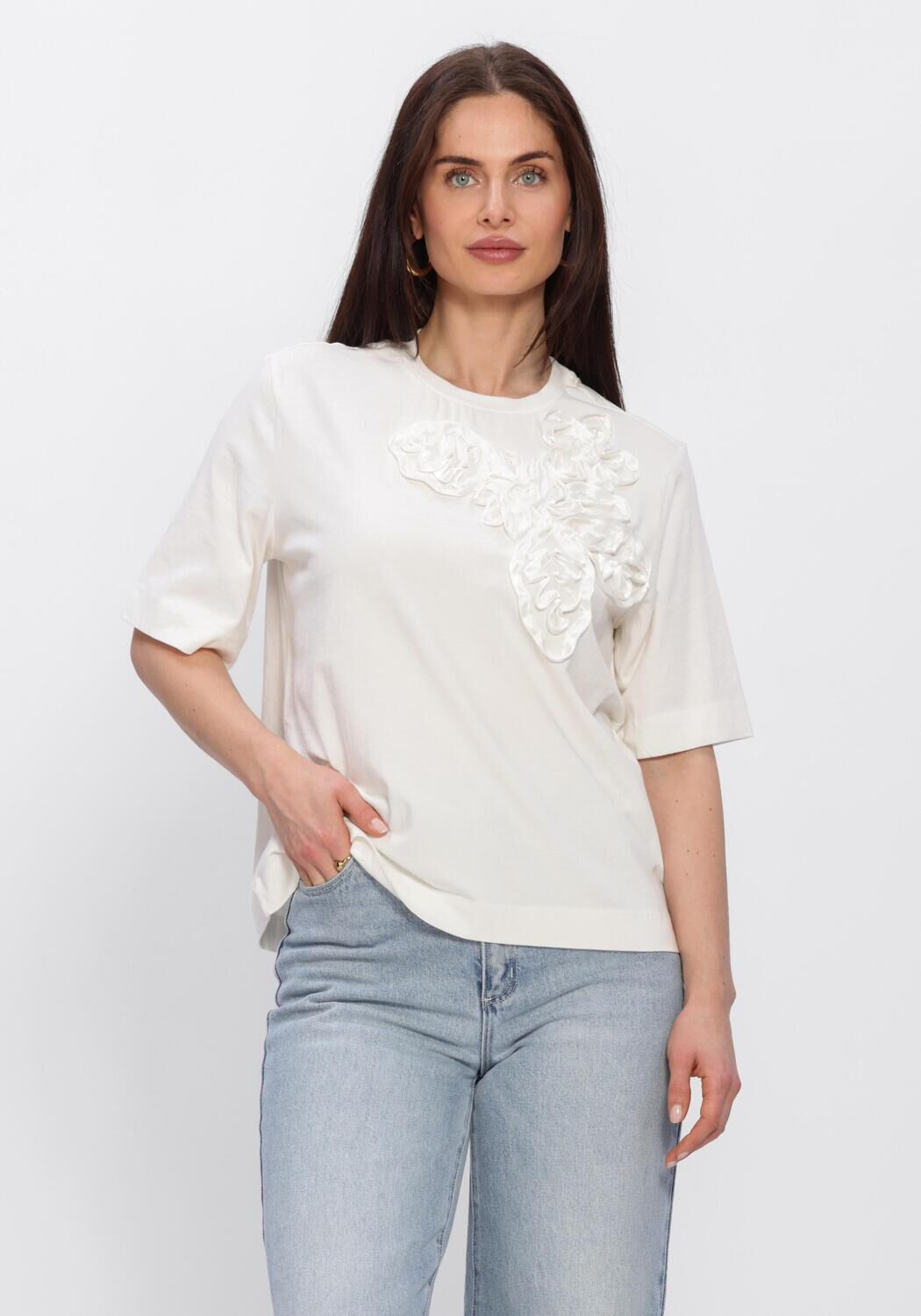 Witte Y.A.S. T-shirt YASVISELY SS TEE - large