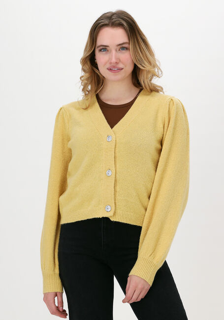 Gele OBJECT Vest EVE NONSIA L/S SHORT CARDIGAN - large