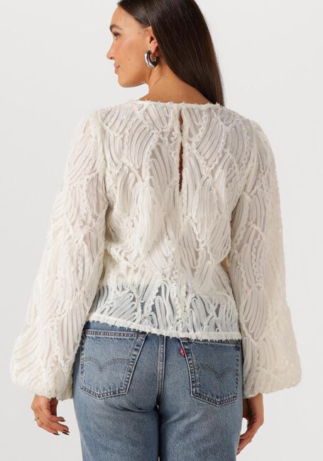 Gebroken wit OBJECT Top OBJLUCIE L/S RE O-NECK TOP - large