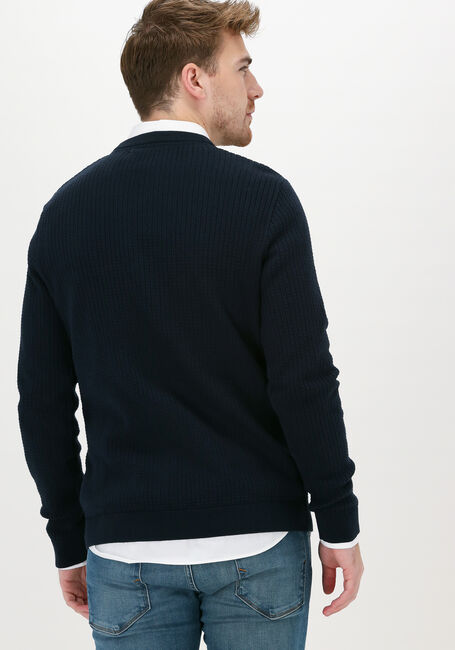 Donkerblauwe SELECTED HOMME Trui SLHCAST LS KNIT CABLE CREW B C - large