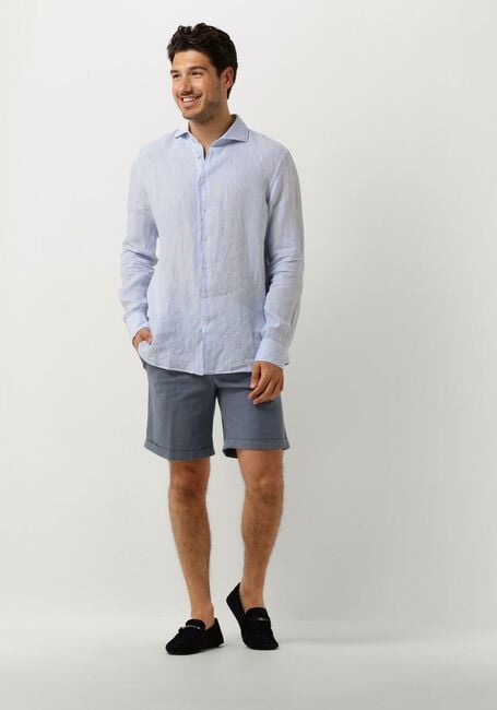 Lichtblauwe PROFUOMO Casual overhemd SHIRT X-CUTAWAY SC LINNEN - large