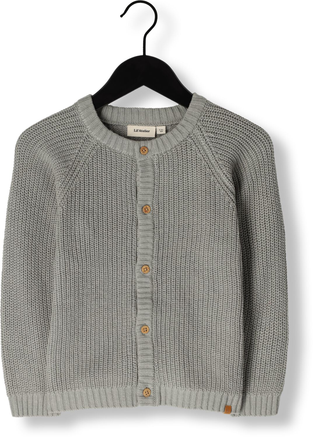 LIL' ATELIER MINI gebreid vest NMNEMLEN grijs Jongens Katoen Ronde hals 122 128