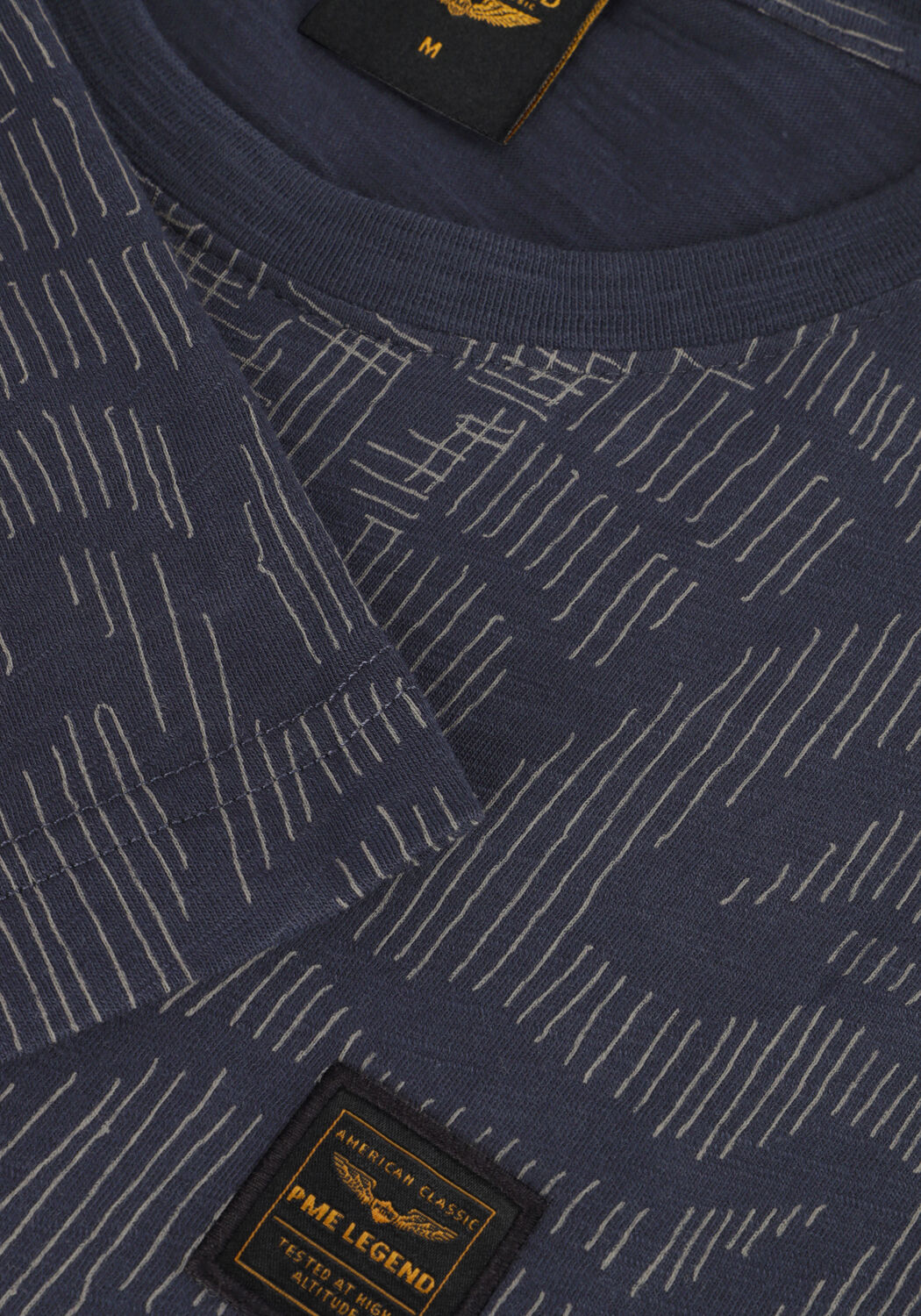 Blauwe PME LEGEND T-shirt SHORT SLEEVE R-NECK SLUB JERSEY AOP - large