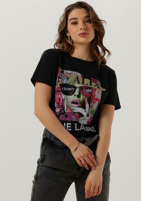 Zwarte ALIX THE LABEL T-shirt LADIES KNTTED COLLAGE T-SHRT - large