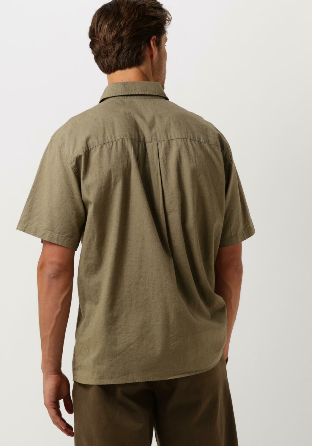FORÉT Forét Heren Overhemden Serene Linen Ss Shirt Groen