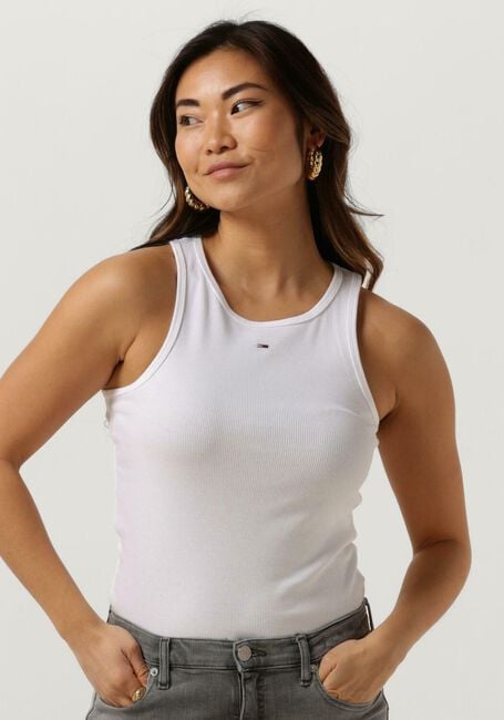Witte TOMMY JEANS Top TJW ESSENTIAL RIB TANK - large