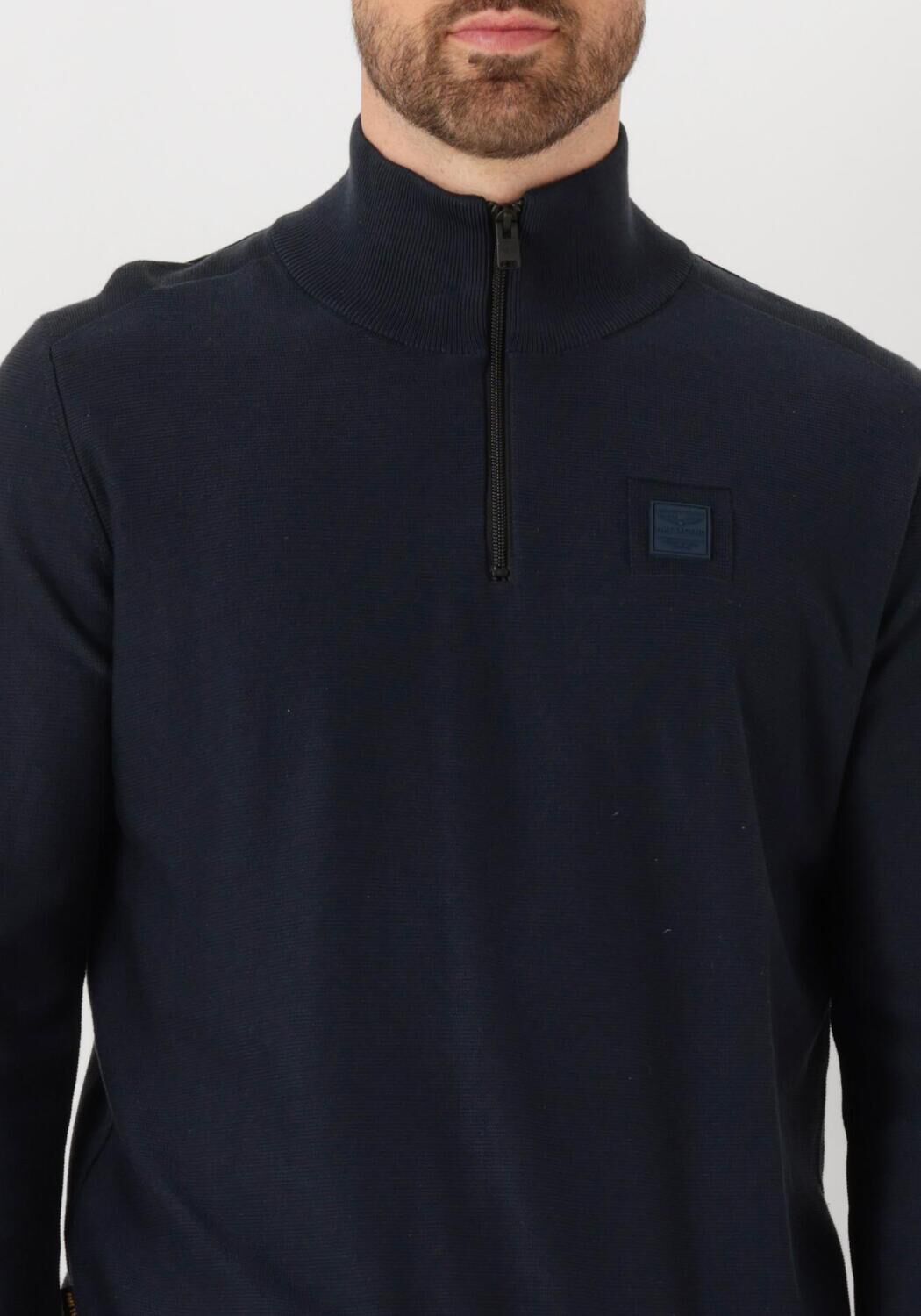 PME LEGEND Heren Truien & Vesten Half Zip Collar Cotton Modal Donkerblauw