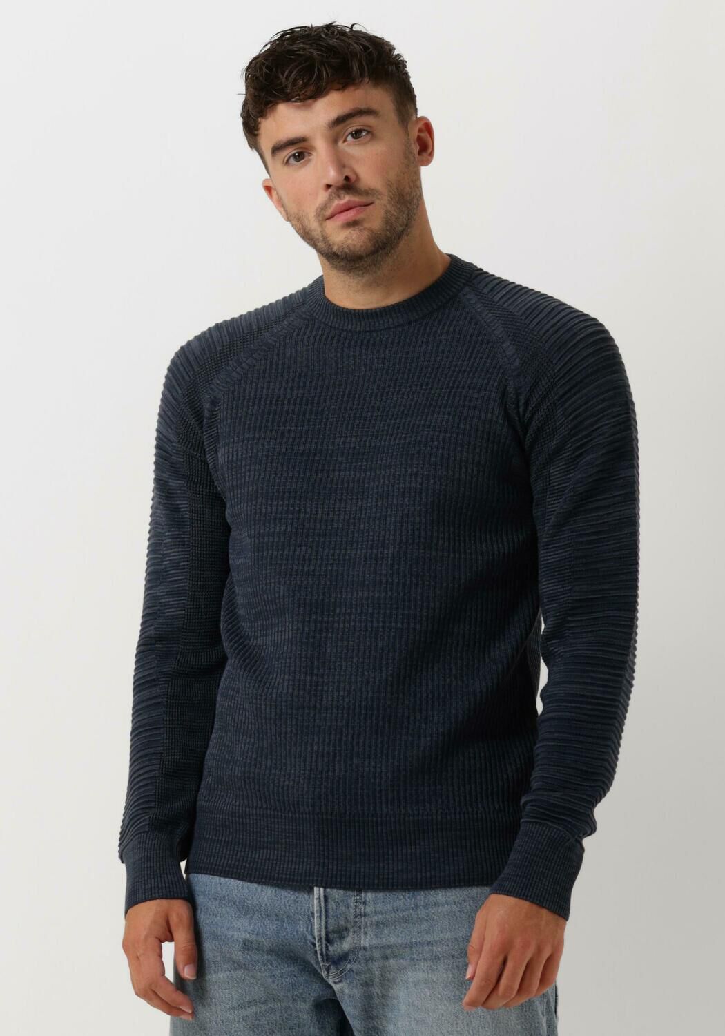 Blauwe G STAR RAW Trui 3D BIKER R KNIT Omoda