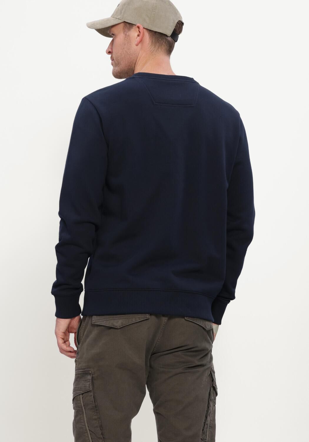 Donkerblauwe PME LEGEND Trui CREWNECK 3T CROSS FLEECE - large