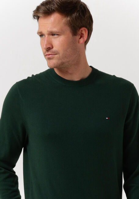 Donkergroene TOMMY HILFIGER Trui PIMA ORG CTN CASHMERE CREW NECK - large