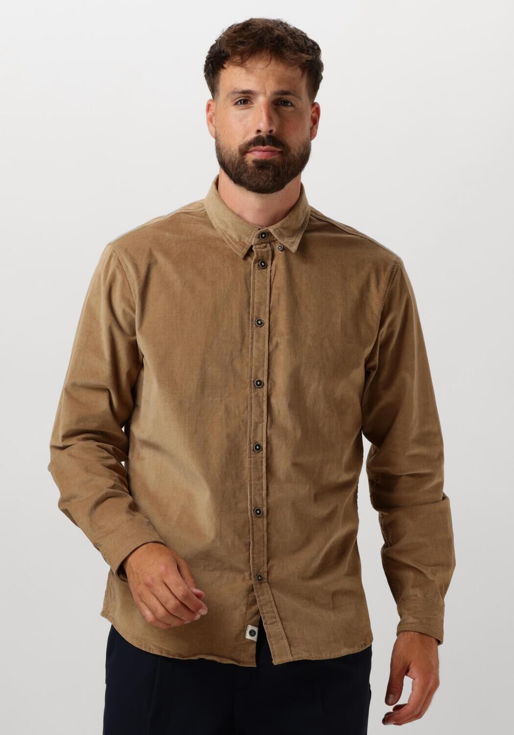 ANERKJENDT Heren Overhemden Akleif Solid Cord Shirt Beige