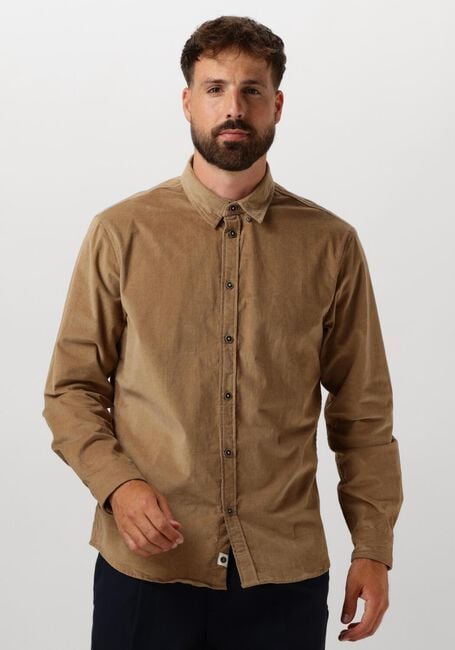 Beige ANERKJENDT Overhemd AKLEIF SOLID CORD SHIRT - large