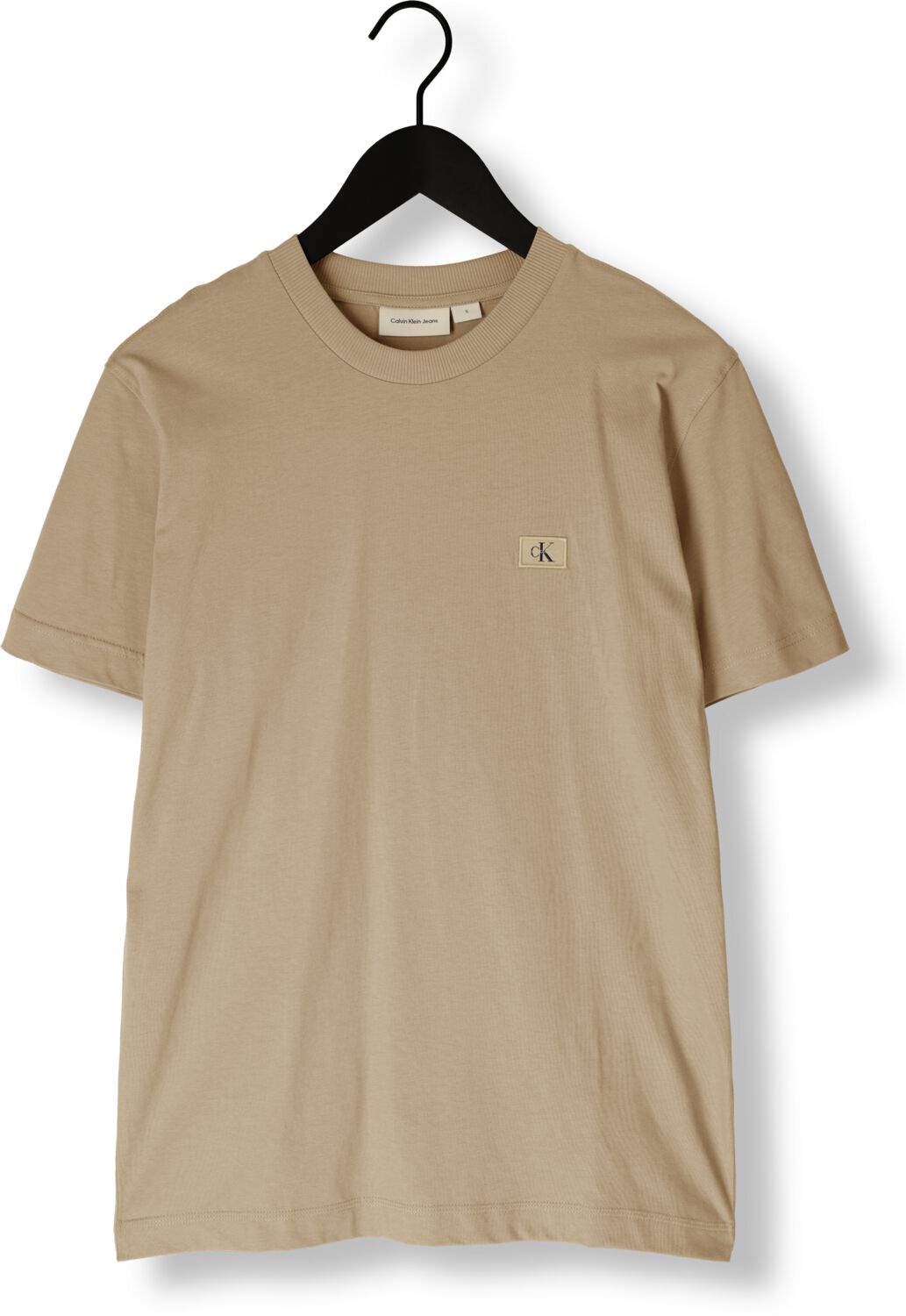 CALVIN KLEIN Heren Polo's & T-shirts Woven Label Regular Tee Beige