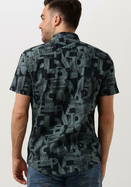 Groene PME LEGEND Casual overhemd SHORT SLEEVE SHIRT PRINT ON CTN SLUB - large