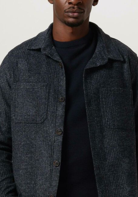 Donkerblauwe PROFUOMO Overshirt OVERSHIRT KNIT CHECK - large