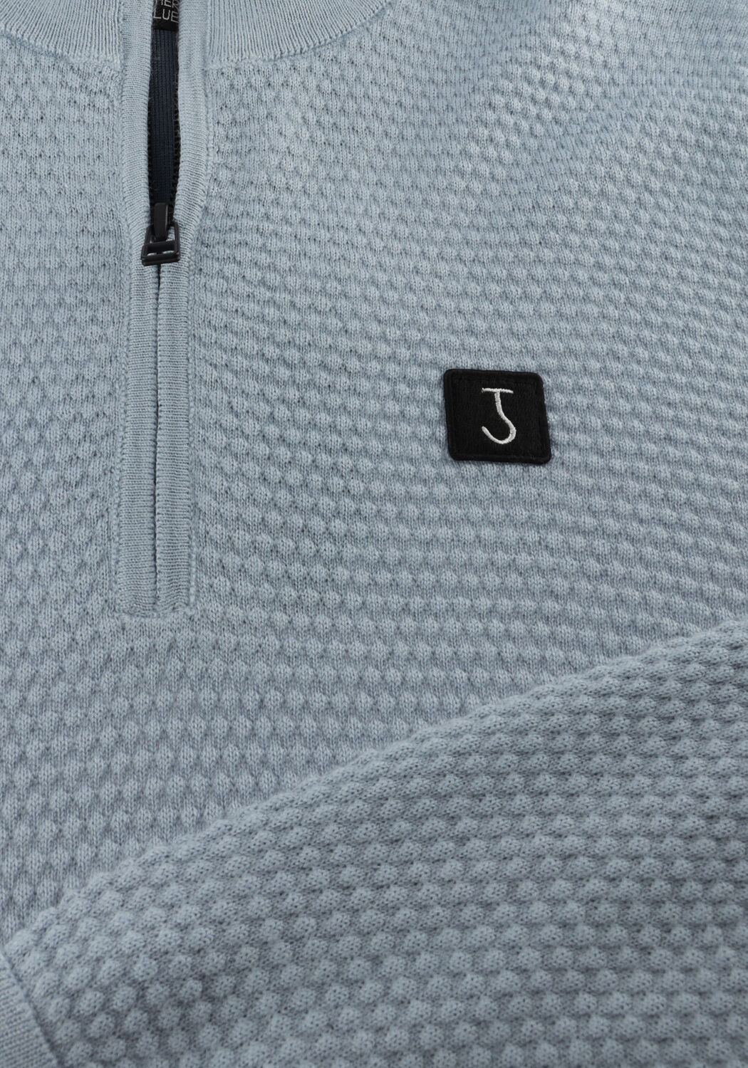 Lichtblauwe BUTCHER OF BLUE Trui STRUCTURE HALFZIP - large