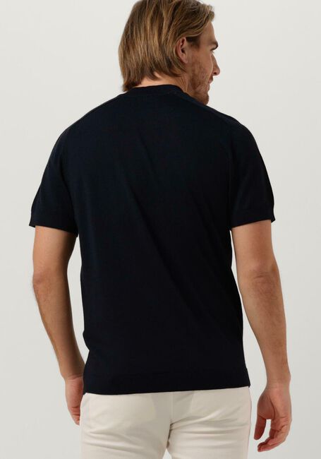 Donkerblauwe SELECTED HOMME T-shirt SLHTOWN SS KNIT MOCK NECK B - large