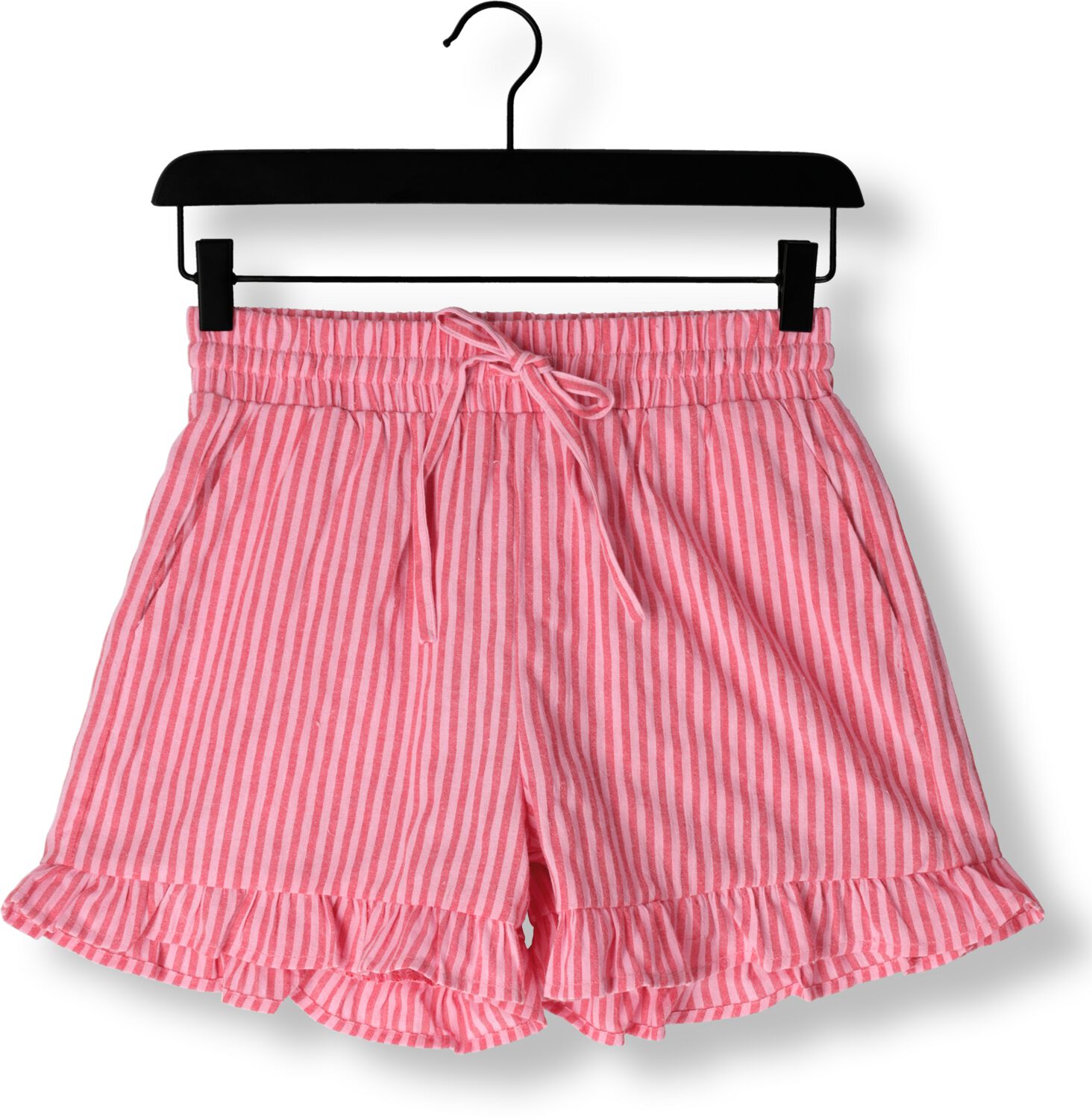 COLOURFUL REBEL Dames Broeken Sensa Striped Ruffle Short Beige