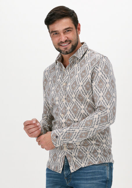 Beige CAST IRON Casual overhemd LONG SLEEVE SHIRT PRINT ON LIG - large