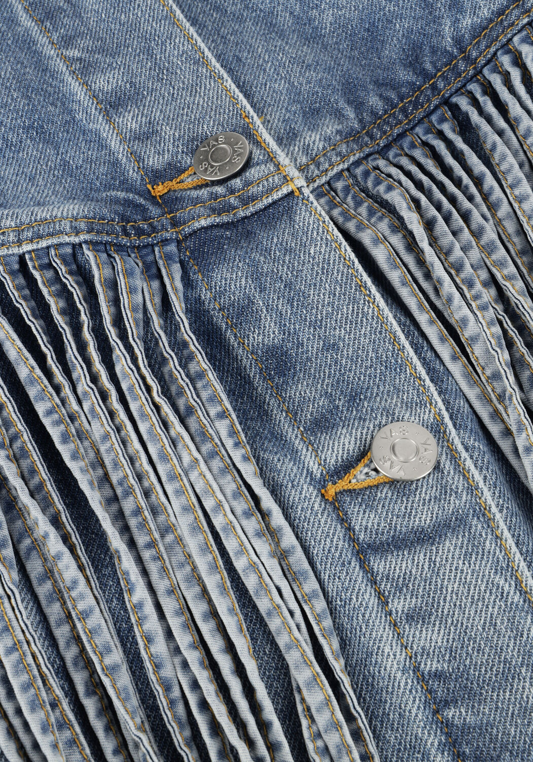 Blauwe Y.A.S. Spijkerjas YASAIKO LS DENIM FRINGE JACKET - large