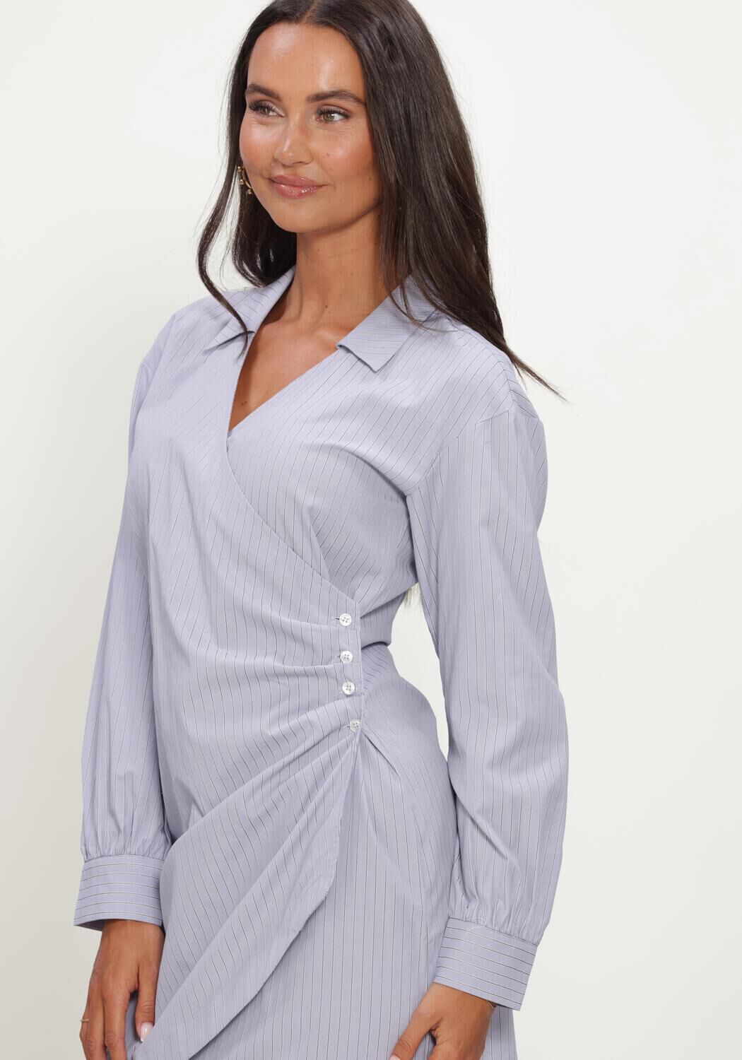 Blauwe MODSTR&Ouml;M Jurken BRODIEMD DRESS - large
