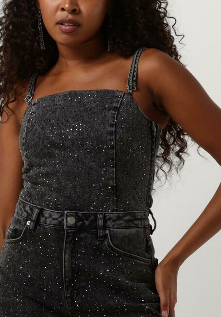 Donkergrijze SELECTED FEMME Top SLFDOA-DIA SL DENIM TOP EX - large